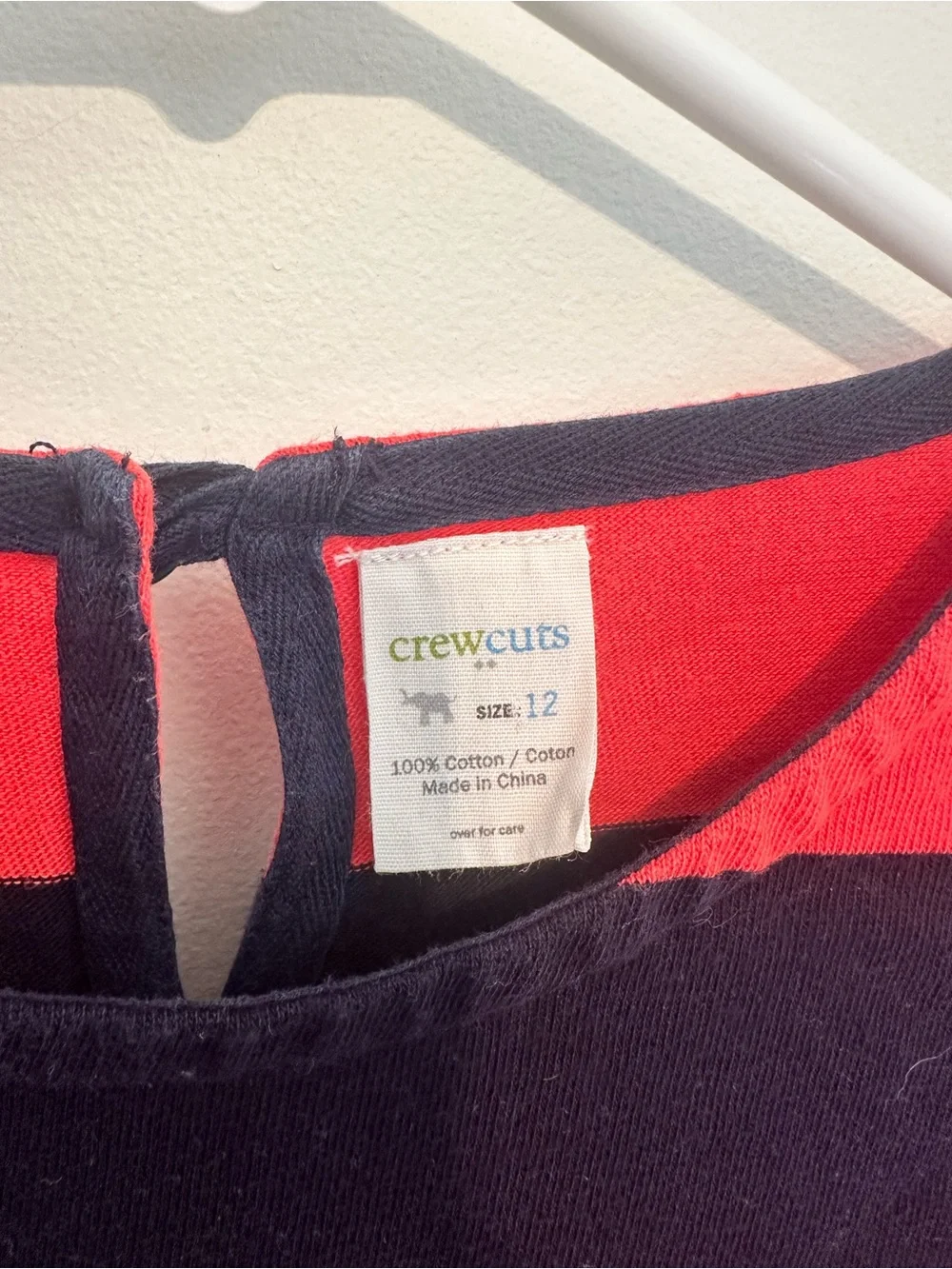 Crewcuts Striped Red and Navy Long Sleeve Dress